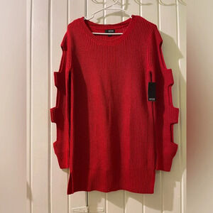 a.n.a. red open arm sweater-medium NWT